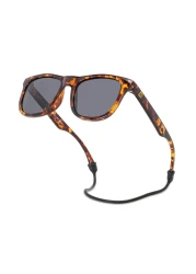 Hipsterkid Polarized Baby Sunglasses with Strap for InfantToddler Flexible Frame 100 UV Protection Wayfarer Ages 02