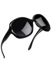 Joopin Oversized Sunglasses Womens Trendy, Polarized Big Black Sun Glasses for Woman UV Protection, Retro Ladies Large Square Shades Sunnies