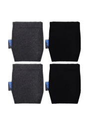 BCP 4 pcs Pocket Square Card Holder for Mans Suits Black and Dark Gray Color