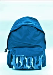 LOTTO BLUE UNISEX PRINTED BACKPACK WITH ZIP CLOSURE - MADE IN ITALY