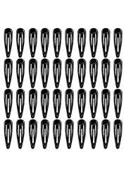 40Pcs Silicone Coated Hair Barrettes for Women NonSlip Metal Hair Clip Barrettes Drop Oil Protection Snap Hair Clips for Kids Teens GirlsBlack
