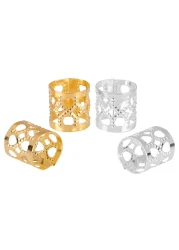 200 pcs Dreadlocks Beads Hair Braid Rings Clips Dread Locks Hair Braiding Metal Cuffs DecorationAccessories Jewelry Silver and Gold unisex