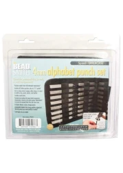 The Beadsmith Steel Alphabet Stamps Metal Elements 27Piece 4mm Uppercase Spiral Font AZ Letters Plus Symbol Storage Case Included Used for Stamping Personalizing Soft Metals