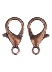 100 Pack CleverDelights Lobster Clasps 12x6mm Antique Copper Color