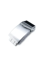 MiLTAT 22mm Watch Bands Replacement Clasp V-Lock Button Control, Brushed