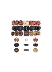 Mandala Crafts Large Wooden Buttons for Crafts Carved Wood Buttons Assorted Craft Buttons for Sweaters Decorative Buttons Sewing