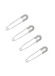 Mystart 4 Pieces Alloy Crystal Safety Pins Jewelry Brooch Pins for Scarves Sweater Shawl Cardigan
