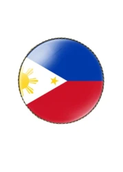 vmcoatdu Round 1 Inch Philippines Philippine Islands Flag Pin International Travel Brooch Metal and Glass Revivalism Style Souvenir Badge for Hat Clothes Backpack