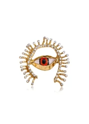 Evil Eye Brooch Fashion Unique Elegant Rhinestone Vintage Lucky Charms Eye Brooch Cute Enamel Tassel Pin Clothing Jewelry Clothing Backpack Jacket Hat Decoration