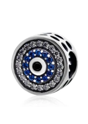 Blue Watchful Eye Charm Bead 925 Sterling Silver Beads fit DIY Bracelet Necklace