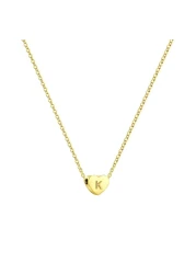 Ovian Heart Initial Necklace for Women 18K Gold Plated Stainless Steel Tiny Heart Pendant Engraved Letter Necklace Personalized Monogram Name Necklace