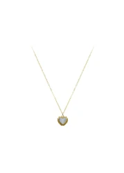 Aiwanto Necklace With Simple Heart Pendant Gold Neck Chain Necklace Best Gift Womens Girls Necklace