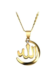 Generic - Stone Studded Alloy Allah Pendant Necklace