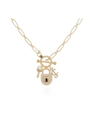 Juicy Couture Silvertone Thick Chain Heart Charm Toggle Necklace For Women