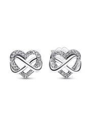 Pandora Sparkling Infinity Heart Stud Earrings