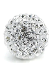 RUBYCA Pave Czech Crystal Disco Ball Clay Beads fit Shamballa Jewelry 20pcs 12mm White Clear