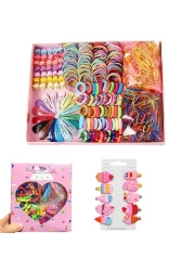 786 pcs Colorful Hair Clips Ties Ponytail Holders Rubber Bands for Girls and Toddlers Hair Accessories Set