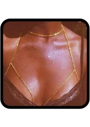 Boho Body Chain Bra Gold Chest Chains Festival Rave Harness Chain Summer Beach Bikini Body Chain Jewelry for Women and Girls