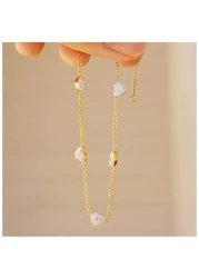 Aiwanto Beautiful Heart Anklet Bracelet for Women's Ankle Chain Gold Gift for Wife Girlfriend Jewelry