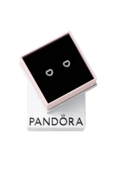 PANDORA Open Heart Stud Earrings - Great Gift for Her - Stunning Women's Earrings - Sterling Silver &amp; Cubic Zirconia, With Gift Box