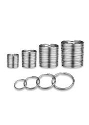 40 Pack Silver Key Ring Keychain Assorted in 4 Sizes Metal Round Split Key Chains Rings for Home Car Dog Tag Office Lanyards Keys Attachment