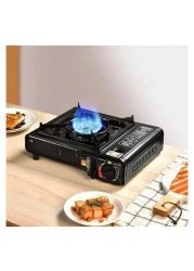 Camping Gas Stove Set &ndash; Compact Outdoor Stove with Case, Mini Cooker, BBQ Attachment for Picnic &amp; Outdoor Adventures &ndash; Portable, Square Design, Ideal 
