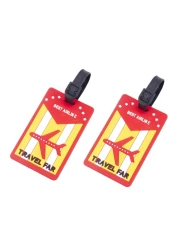 Silicone Luggage ID Tag Red 2 PCS