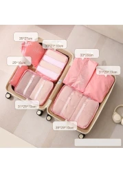 Mei Lifestyle 7-Piece Travel Storage &amp; Luggage Organizer Set &ndash; Clothing Packing Bags for Travel, Pink
