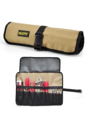 FASITE Roll Tool Pouch Rolling Tool Hanging Bag Multi Pockets Organizer PTN055, Dark Yellow