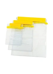 Meetory Clear Waterproof bags Pouch Dry Bags For Camera Mobile Phone Maps Kayak Document Holder - 3 Piece Set Waterproof Plastic Pouch Utility Bags(Yellow)