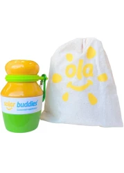 Green Bag Bundle Set For Solar Buddies Refillable Roll On Sunscreen Suncream Applicator Bag Bundle With Applicator Carabina Clip For Families Kids Adults Travel Set