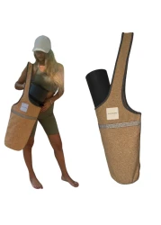 Cork Yoga bag; yoga bags and carriers for women; yoga accessories for women; gym bag for women with yoga mat holder; yoga strap for mat; bag for yoga mat; yoga matts for women; yoga mat women