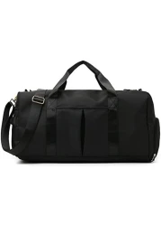 MahMir Gym Bag with Shoes and Waterproof Pocket (Black)