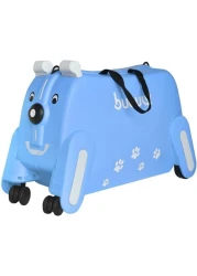 Children's Ride-On Suitcase with Wheels - Cute Cartoon Rolling Luggage for Kids, Travel &amp; Outdoor Fun(Blue)