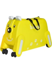 Children's Ride-On Suitcase with Wheels - Cute Cartoon Rolling Luggage for Kids, Travel &amp; Outdoor Fun(Yellow)