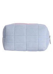 LYDZTION Plush Makeup Bag Cosmetic Bag for Women,Zipper Large Solid Color Travel Toiletry Bag Travel Make Up Toiletry Bag Washing Pouch,Blue