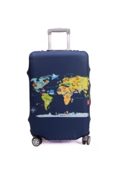 Madfifennina Washable Spandex Travel Luggage Protector Baggage Suitcase Cover Fit 23-32 Inch (Xl(29"-32" luggage), Map)