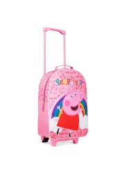 Peppa Pig Kids Suitcase for Girls Foldable Trolley Hand Luggage Bag Carry On Travel Bag with Wheels Cabin Bag Wheeled Bag with Handle Trolley Suitcase for Kids
