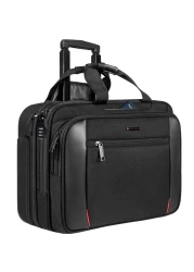 EMPSIGN Rolling Briefcase Laptop Bag173 Computer bag with wheels Water Repellent Travel Roller Underseat Bag with RFID Blocking PocketRolling Work Bags for womenmen Black