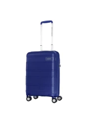 أمريكان توريستر لايت فلو حقيبة سفر صلبة قابلة للتوسيع ذات عجلات مزدوجة دوارة ، 55 سم - أزرق داكن