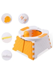 Yszawmx Portable Potty for Toddler Travel Kids Travel Potty Training Chair with Travel Bag Baby Potty Training Toilet for Outdoor and Indoor Easy to CleanOrange Includes 30 Replacement Bags
