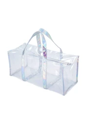 Clear PVC Travel Makeup Toiletry Storage Bag Large Capacity Plastic Tote Bag Cosmetic Clothes Organizer Bag for Men and Women