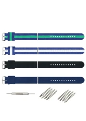 KHZBS HKZBS Canvas nylon strap accessories are For various brand watch straps, men's, women's and children's Watch band 10mm12mm13mm14mm15mm16mm17mm18mm19mm20mm22mm (Style 3 silver buckle, 10mm)