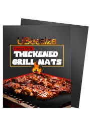 UBeesize 2 Pack Grill Mats for Outdoor Grill, 0.4mm Extra Thick 600 Degree Grill Mats, More Reuse Non Stick BBQ Grill Mats &amp; Baking Mats, Dishwasher Safe, Easy to Clean, BBQ Grill Accessories