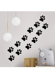 Cat paw Stickers Dog Print Wall Sticker car Decal Window Vinyl Kitchen Patrol Paper Bag Prints Black Wallpaper Decals Animal Footprint Art pet Room Bags roll Kids Home Decor Decoration Label murals