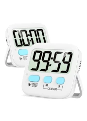 Antonki 2 Pack Digital Timer for Kids, Magnetic Countdown Kitchen Timers for Cooking, Egg, Classroom, Teacher, Exercise, Study, Oven - Battery Included