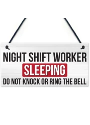 RED OCEAN Night Shift Worker Sleeping Do Not Disturb Hanging Plaque Dr's Nurses Sign