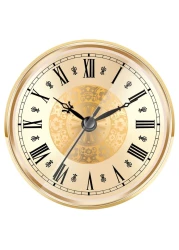 Hicarer 4.3 Inch/ 110 mm Quartz Clock Insert, Gold Trim, Roman Numeral, Quartz Movement