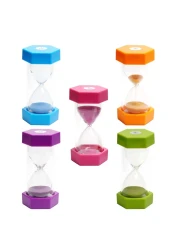 SANDTIMER 5 PcsColorful Hourglass, Sand Timers, Acrylic Hourglass Timer, Kitchen Timer,1/3/5/10/30 Minutes Sandglass for Classroom, Home, Kitchen, Office Decoration