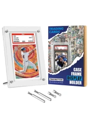 1-Slot Clear PSA Card Display Case Frame - Plastic Trading Card Stand for Collectibles Baseball Basketball Football Soccer and Sports Start Cards (1 Pack Desk Frame)